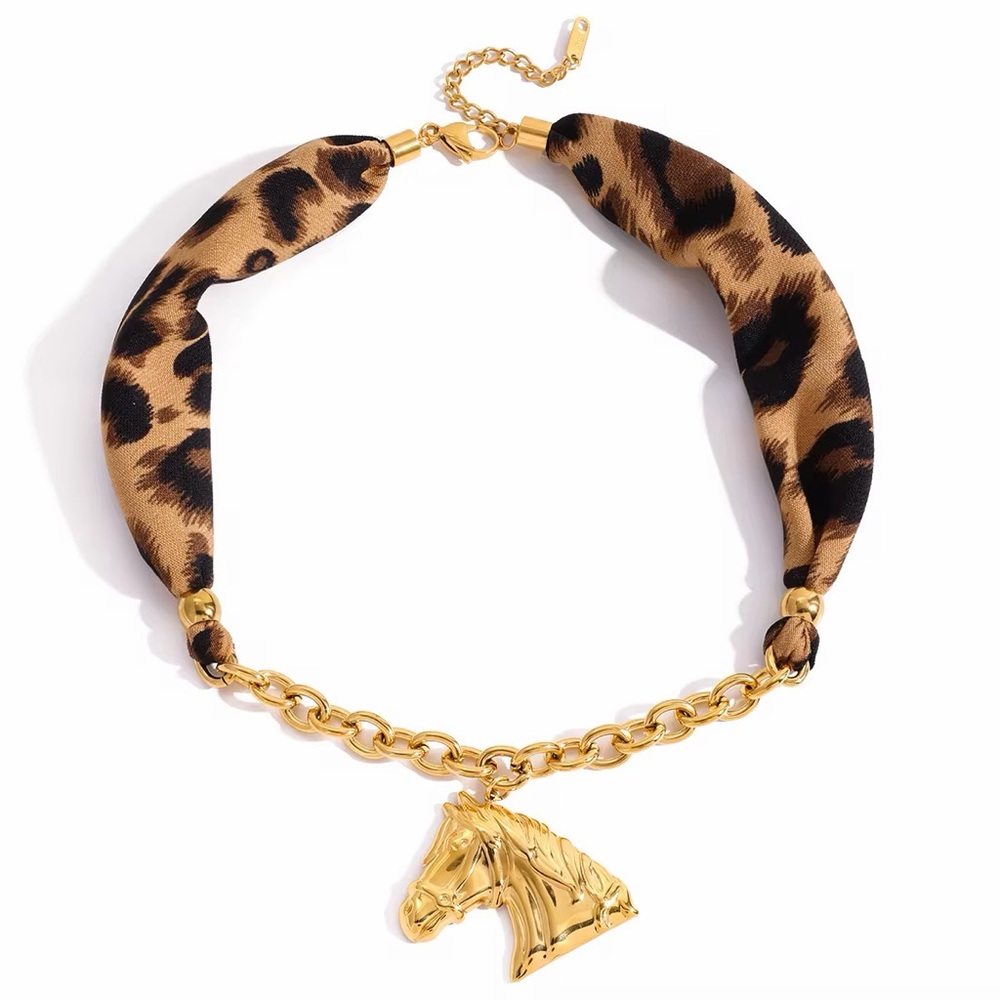 18K Gold Plated Horse Pendant Necklace
